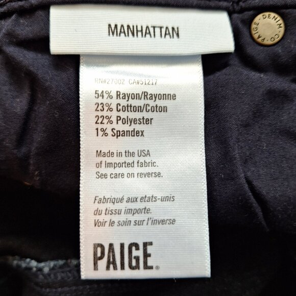 PAIGE Manhattan Jeans - Dark Blue - Picture 9 of 9